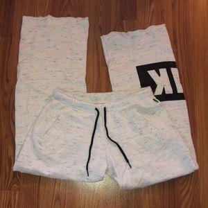 Pink Victoria Secret White Sweatpants